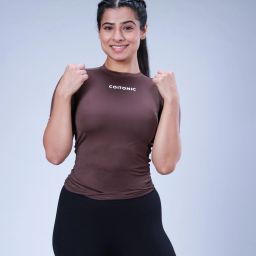 Women Printed Round Neck Polyester Brown T-Shirt-image-14