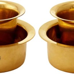 Brass Coffee Filter Davara Coffee Maker , Home Hotel Restaurant, 175 ML, Gold, Set of 2 Indian Coffee Filter-37