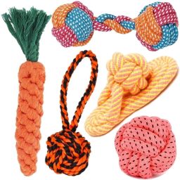 Toys for Puppies & Small Dogs Toys | Rope Ball Toy | Color May Vary | Cotton, Rubber Ball, Bone, Chew Toy, Rubber Toy, Squeaky Toy, Training Aid, Tug Toy For Dog-3