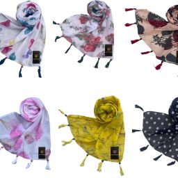 Printed Chiffon Women Multicolor Fancy Scarf, Scarf, Stole-image-70