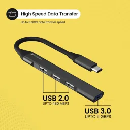 Portronics POR 1485 MPORT 31C 4-in-1 USB Hub (Type C to 4 USB-A Ports) with Fast Data Transfer USB Hub image 4