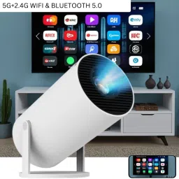 SACRO Smart Projector for Home 4K Support Rotabable Design withApp Netflix,YouTubeY168 (4500 lm / 1 Speaker / Wireless / Remote Controller) Portable Projector-27