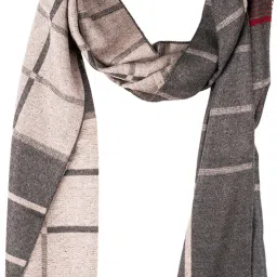 Checkered Wool Blend Men Grey Scarf-image-10