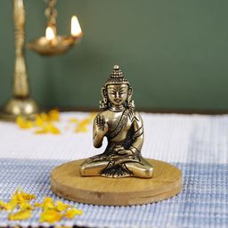 Imli Street Gold-Toned Brass Buddha Idol-image-10
