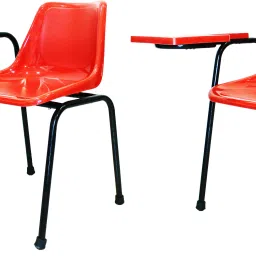 Student Chair with Glossy Seat & Writing Pad, Heavy 1" Inch Pipe, Anti Skid Buffer, in Flash Red Glossy Color with 1 Year Warranty (Set of 2) NA Study Arm Chair-image-66