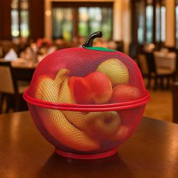 Apple Shape Fruits & q Vegetables Basket for Kitchen With Net Cover Stainless Steel Fruit & Vegetable Basket-image-59
