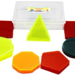 2D Transparent Geometric shapes set of 35 Pieces for kids learning Manipulatives-6