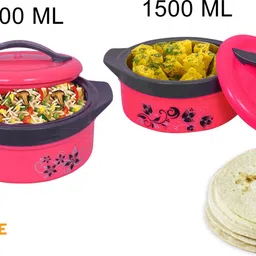 hashone Inner Steel Casserole Hot Box/Casserole For Roti | PU Insulated | BPA free Pack of 2 Thermoware Casserole-picture-47