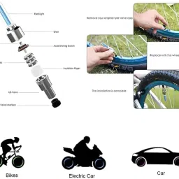 blackbell Bicycle Pack Of Front Cycle Light Back Tail Light And Tyre Valve Light LED Front Rear Light Combo image 4