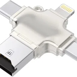 ULTRABYTES 4 in 1 SD Micro Card Reader for Phone PC Camera SD Card Adapter Card Reader-13