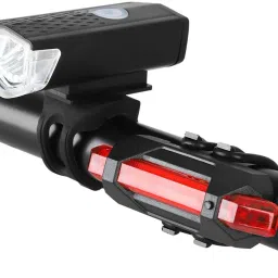 Combo of Bicycle LED USB Rechargeable Head Light and Taillight (Combo) LED Front Rear Light Combo-25