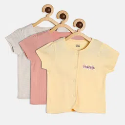 MINI KLUB Infant Girls Pack Of 3 Printed Pure Cotton Jhablas-image-57
