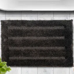LUXEHOME INTERNATIONAL Classic Brown Striped 2400 GSM Bath Rug-32