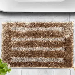 LUXEHOME INTERNATIONAL Classic Brown Textured 2400 GSM Microfibre Rectangular Bath Mat-6