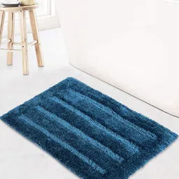 LUXEHOME INTERNATIONAL Classic Teal-Blue 2400 GSM Microfibre Non Slip Backing Bath Rug-54