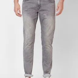 GIORDANO Men Grey Slim Fit Clean Look Heavy Fade Stretchable Jeans-image-28