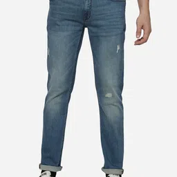 JADE BLUE Men Slim Fit Mildly Distressed Mid-Rise Heavy Fade Stretchable Jeans-image-67