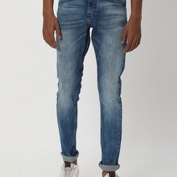 Mufti Men Blue Skinny Fit Mid-Rise Clean Look Heavy Fade Stretchable Jeans-image-76