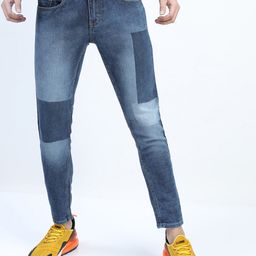 HIGHLANDER Men Blue Tapered Fit Heavy Fade Stretchable Jeans-image-94