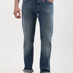 Tommy Hilfiger Men Straight Fit Low Distress Light Fade Stretchable Jeans-image-52