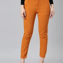 SHOWOFF Women Jean Mid-Rise Slim Fit Coloured Shade Clean Look Stretchable Cropped Jeans-image-89