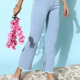 DressBerry Blue Women Bootcut High-Rise Clean Look Stretchable Jeans-image-54
