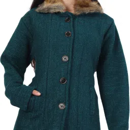 Wool Self Design Coat For Women-image-27