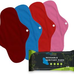 caredone Pack of 4,Washable Overnight Cotton Cloth Panty Liners Period Pads for women. Sanitary Pad-picture-12
