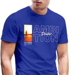 fighterhero Men Printed Round Neck Cotton Blend Blue T-Shirt-picture-9