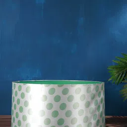 Grated Ginger Green & White Printed Handcrafted Table Lamp-40