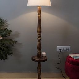 Homesake Brown Solid Handcrafted Classic Round Mabel Finish Club Lamp-24