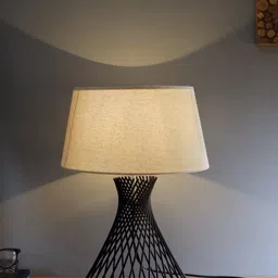 Homesake Black & White Solid Classic Country Spiral Metal Wire Table Lamp with Shade-7