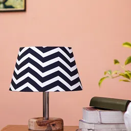 Pinecraft INTERNATIONAL White & Black Printed Edra Table Lamp With Shade-9