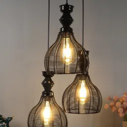 foziq Black Textured Ceiling Lamps-24