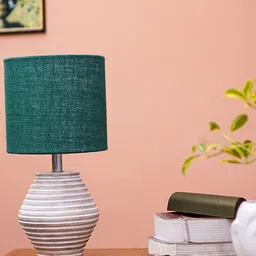 Pinecraft INTERNATIONAL Green Atury Table Lamp with Dark Green Shade-2