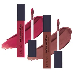 ME-ON Marshmallow Set Of 2 Long Lasting Lip Mousse-6ml Each-Crimson Red 02-Peach Mojito 10-54