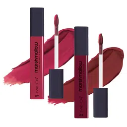 ME-ON Set Of 2 Marshmallow Longwear Lip Mousse 6ml Each- Crimson Red 02 & Indian Maroon 03-17