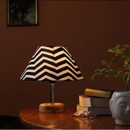 Pinecraft INTERNATIONAL Black & White Table Lamp with Shade image 5