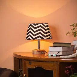 Pinecraft INTERNATIONAL White & Black Printed Edra Table Lamp With Shade image 2