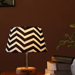 Pinecraft INTERNATIONAL White & Black Printed Edra Table Lamp With Shade image 3