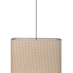 Grated Ginger Beige & Red Printed Rectangle Hanging Light image 5