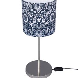 green girgit Black & Off-White Printed Buffet Lamp with Shade image 4
