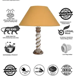 Homesake Yellow Solid Frustum Table Lamp With Shade image 4