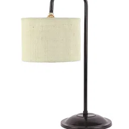 Devansh White & Black Table Lamps With Jute Shade image 3