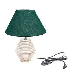 Pinecraft INTERNATIONAL White & Green Atury Table Lamp With Shade image 2