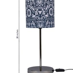 green girgit Black & Off-White Printed Buffet Lamp with Shade image 5