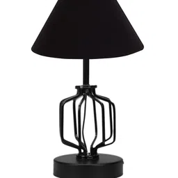Devansh Black Textured Table Lamp With Shade image 4