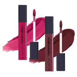 ME-ON Set Of 2 Marshmallow Long Lasting Lip Mousse -6ml Each-Fuchsia 06 & Red Wine 08-2