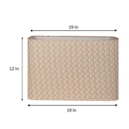 Grated Ginger Beige & Red Printed Rectangle Hanging Light image 2