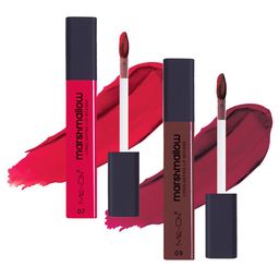 ME-ON 2pcs Marshmallow Long Lasting Lip Mousse-6ml Each-Raspberry 07 & Burgundy Lush 09-18